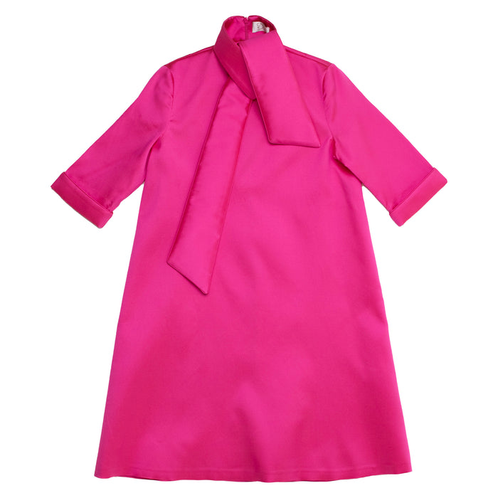 MIA MIKADO DRESS IRIDESCENT ORANGE/PINK