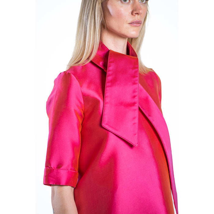 MIA MIKADO DRESS IRIDESCENT ORANGE/PINK