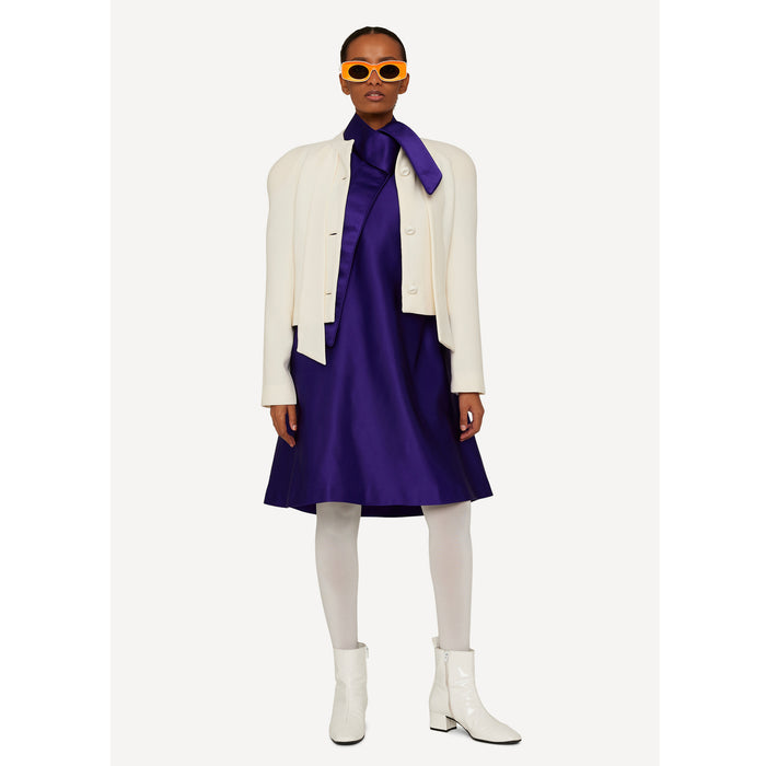 MIA SILK DUCHESS DRESS VIOLET INDIGO