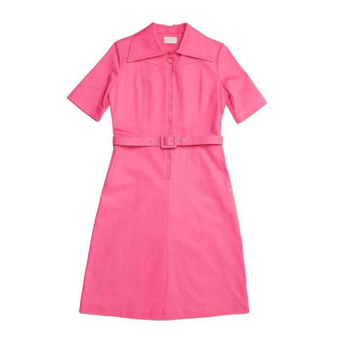 DALLAS DENIM MIDI DRESS GALLANT PINK