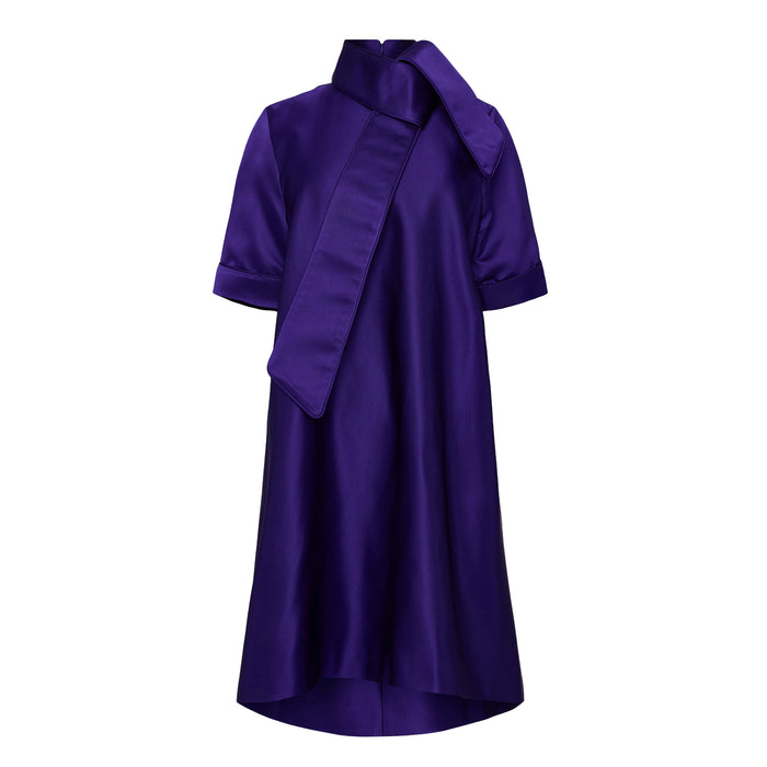 MIA SILK DUCHESS DRESS VIOLET INDIGO