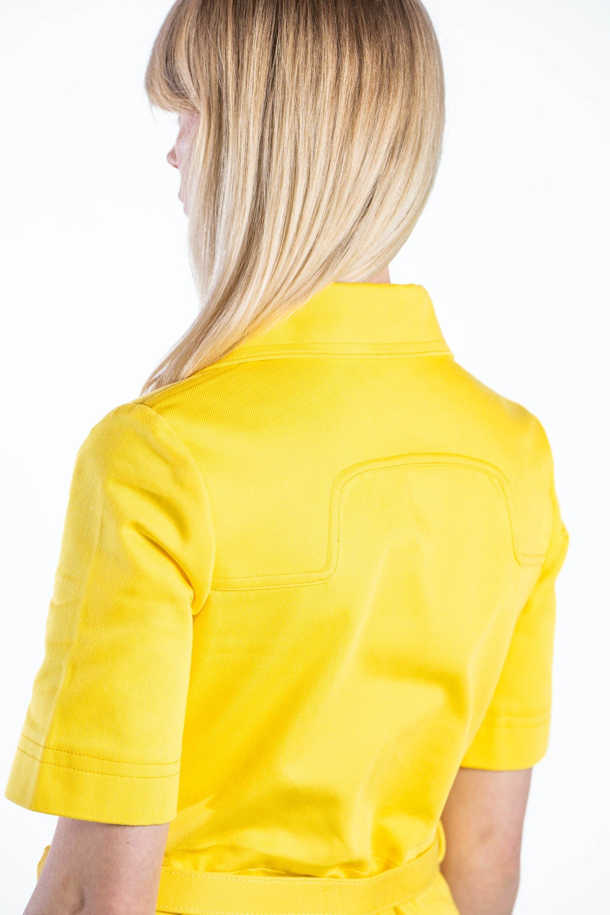 DALLAS DENIM MIDI DRESS DEBONAIR YELLOW
