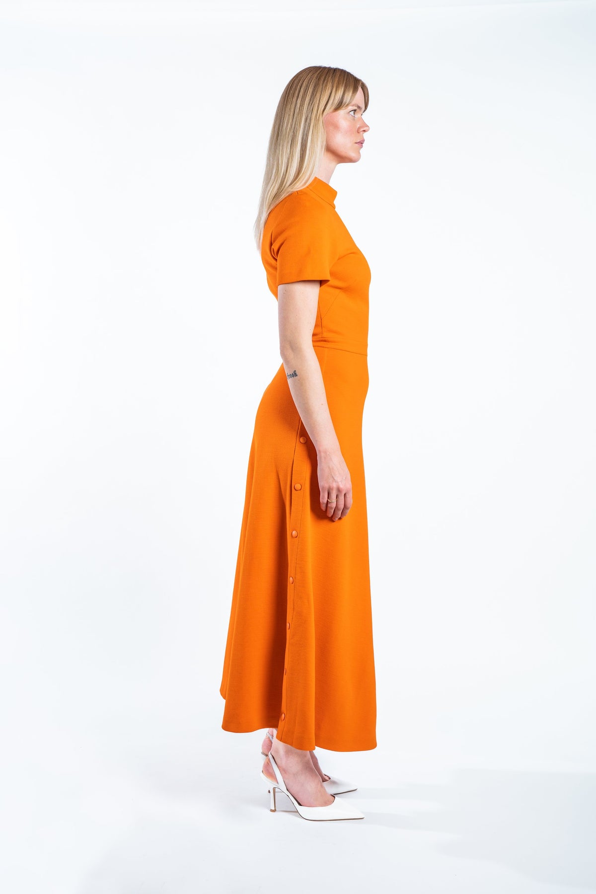FAYE WOOL KNIT DRESS VIBRANT ORANGE