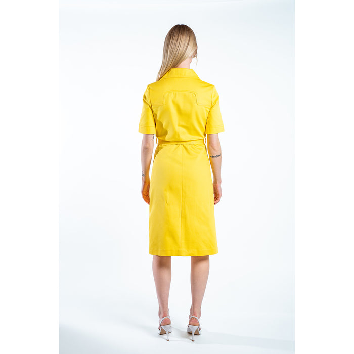 yellow denim dress Plus Size Denim Cargo Dress, Yellow, 12
