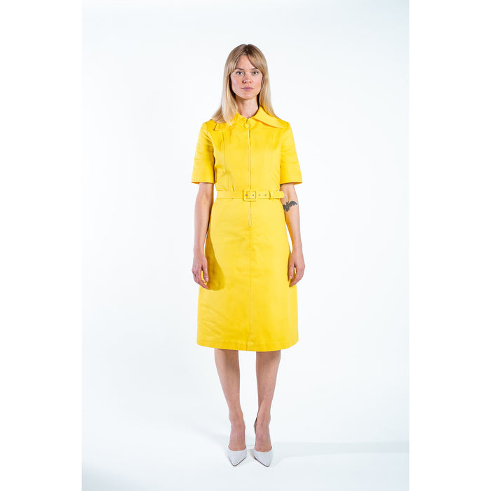 DALLAS DENIM MIDI DRESS DEBONAIR YELLOW