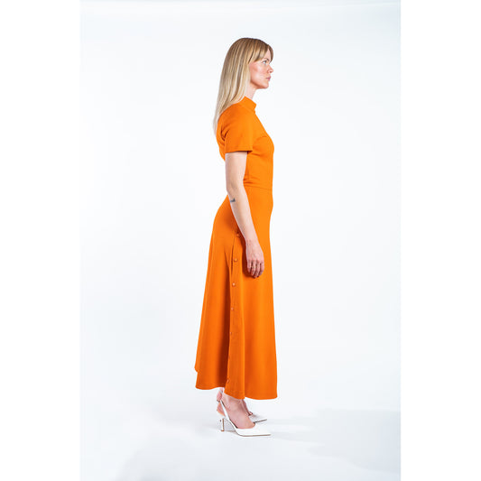 FAYE WOOL KNIT DRESS VIBRANT ORANGE
