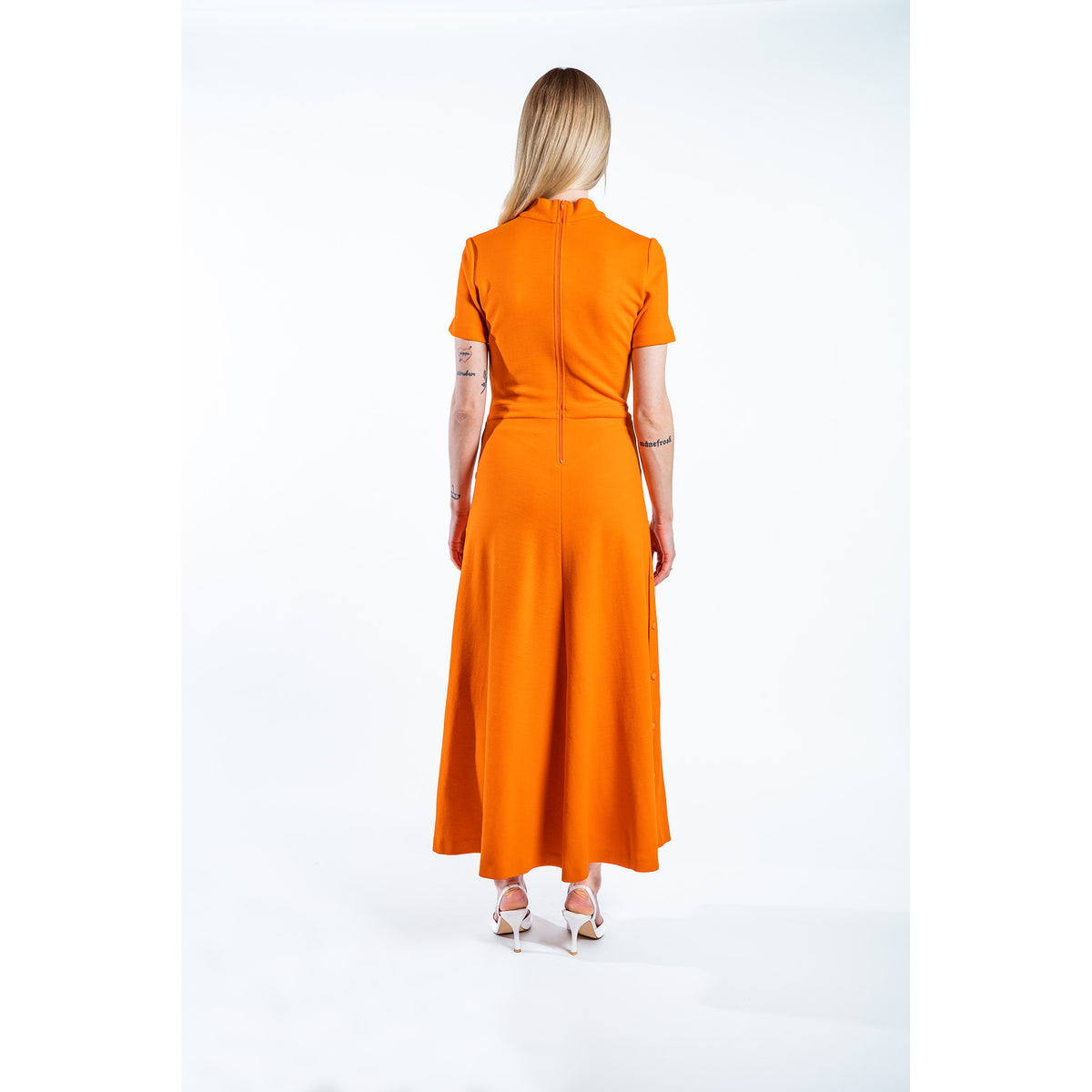FAYE WOOL KNIT DRESS VIBRANT ORANGE