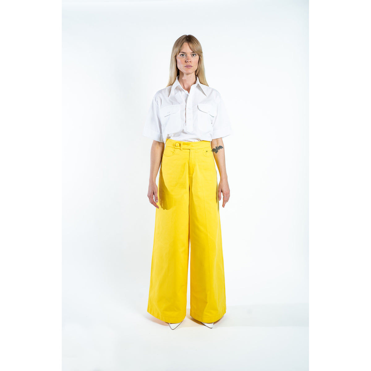RODEO DENIM WIDE LEGGED JEANS DEBONAIR YELLOW