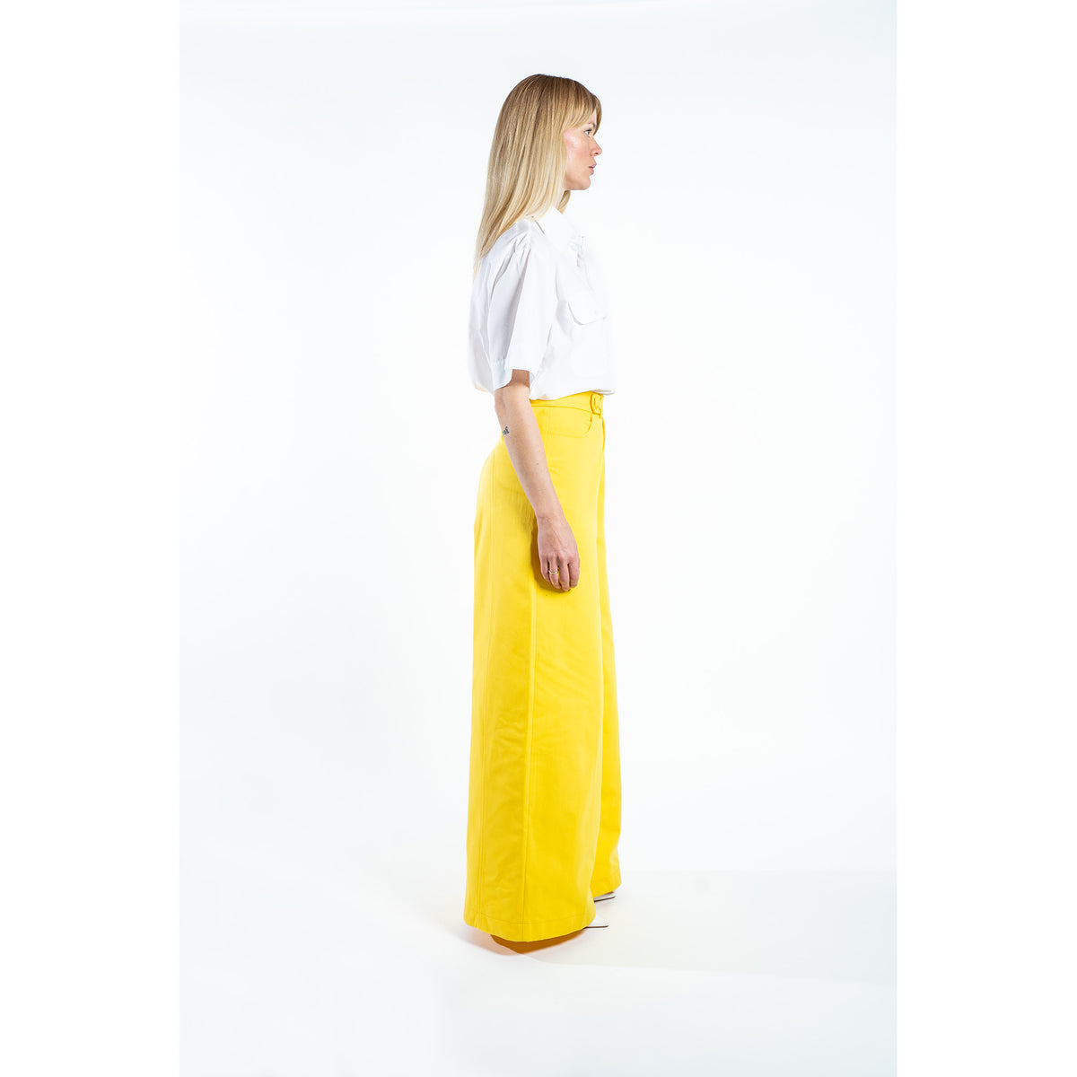 RODEO DENIM WIDE LEGGED JEANS DEBONAIR YELLOW