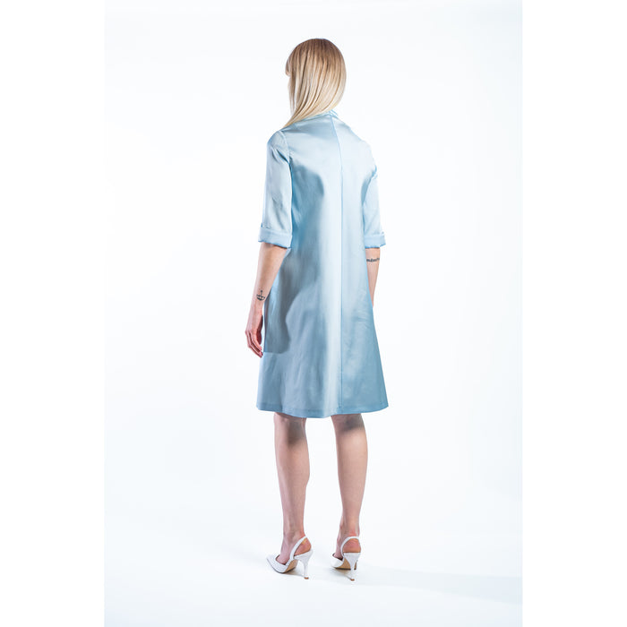 MIA MIKADO DRESS ELOQUENT BLUE