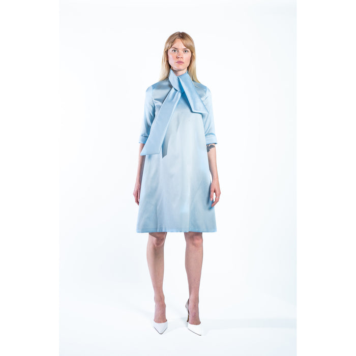 MIA MIKADO DRESS ELOQUENT BLUE