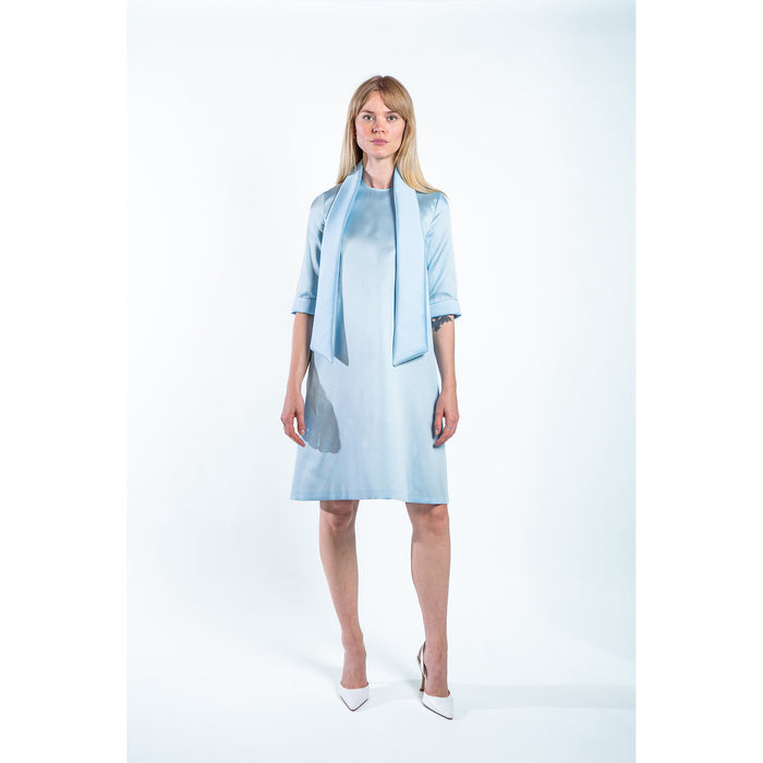 MIA MIKADO DRESS ELOQUENT BLUE