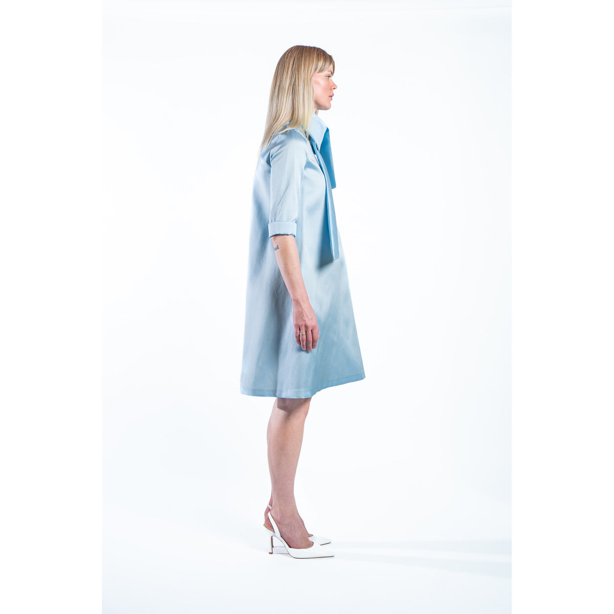 MIA MIKADO DRESS ELOQUENT BLUE
