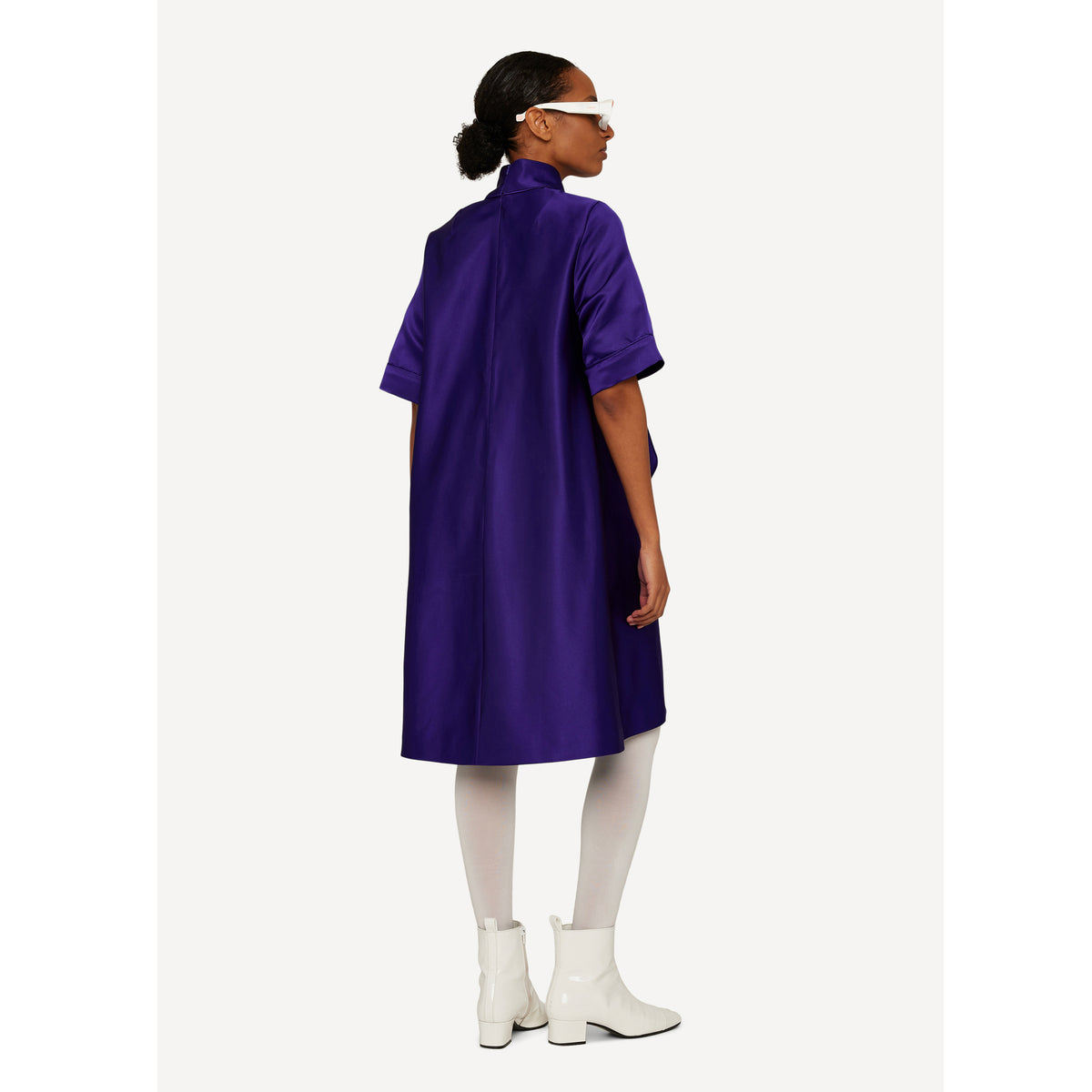 MIA SILK DUCHESS DRESS VIOLET INDIGO