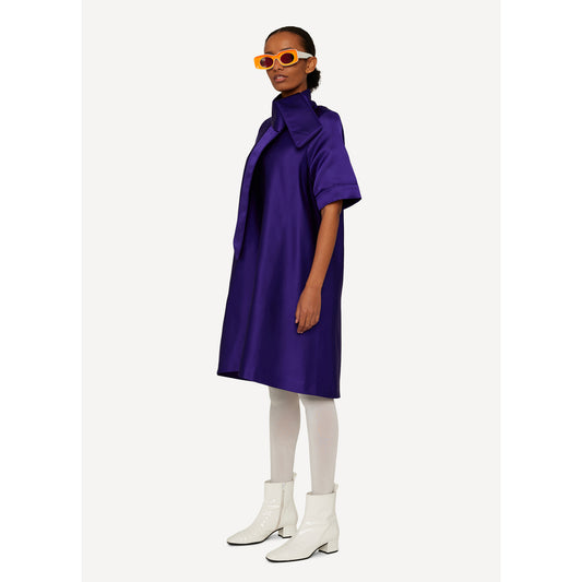 MIA SILK DUCHESS DRESS VIOLET INDIGO