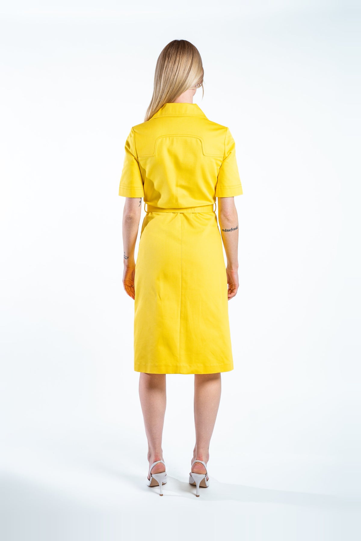 DALLAS DENIM MIDI DRESS DEBONAIR YELLOW