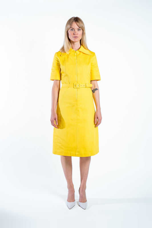 DALLAS DENIM MIDI DRESS DEBONAIR YELLOW