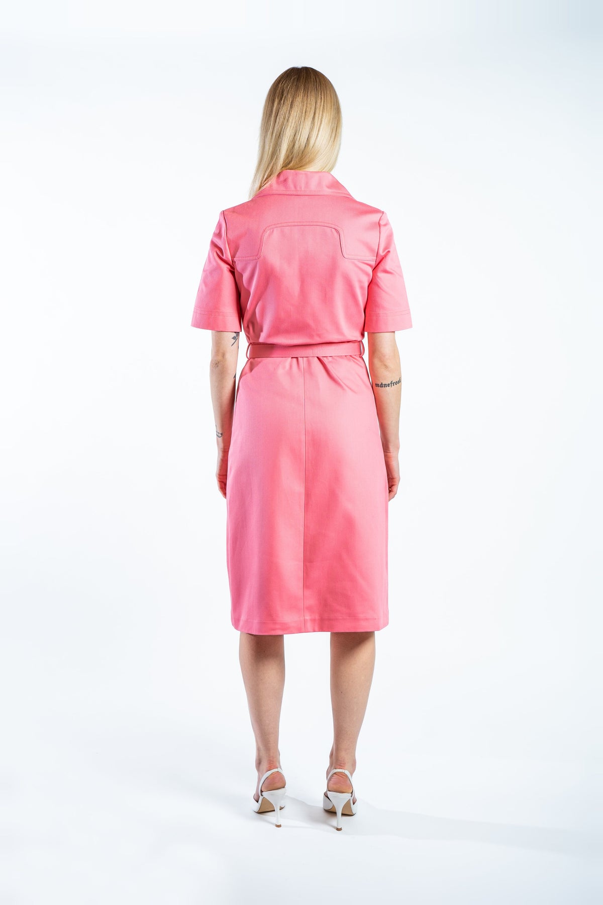 DALLAS DENIM MIDI DRESS GALLANT PINK