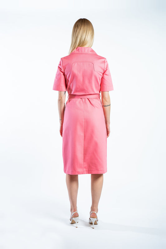 DALLAS DENIM MIDI DRESS GALLANT PINK