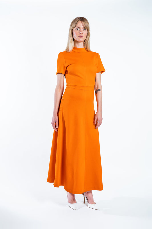 FAYE WOOL KNIT DRESS VIBRANT ORANGE