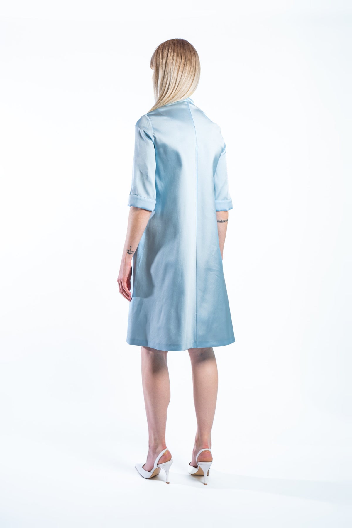 MIA MIKADO DRESS ELOQUENT BLUE
