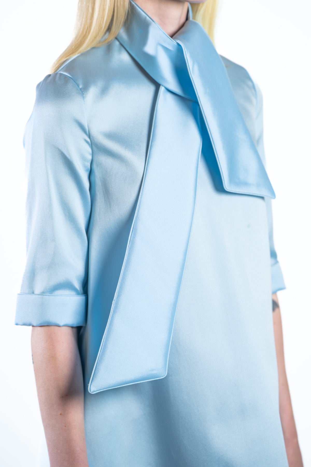 MIA MIKADO DRESS ELOQUENT BLUE