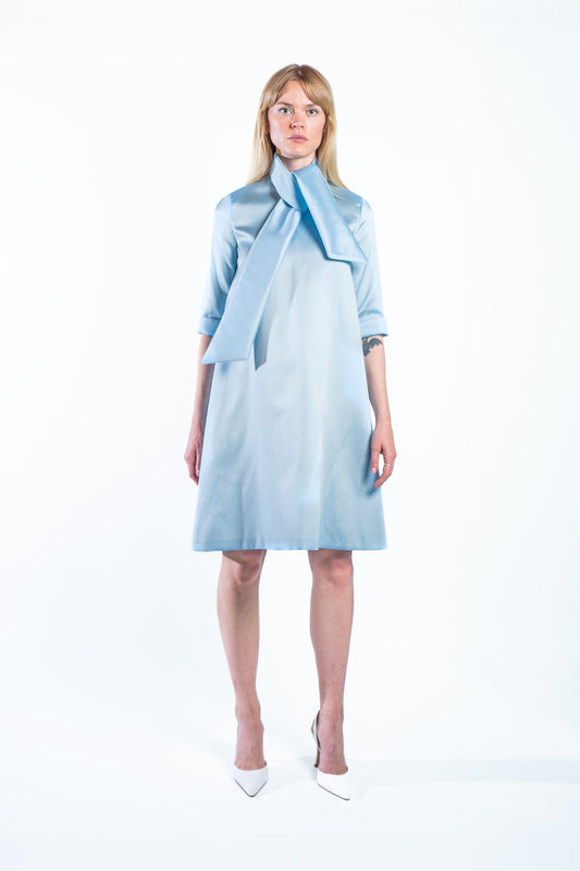 MIA MIKADO DRESS ELOQUENT BLUE