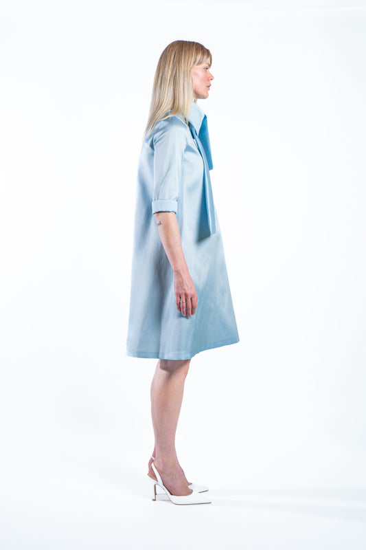MIA MIKADO DRESS ELOQUENT BLUE