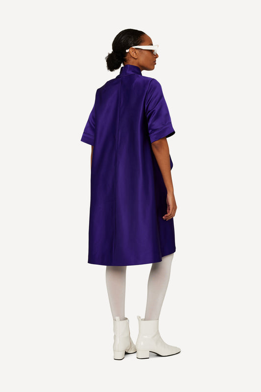 MIA SILK DUCHESS DRESS VIOLET INDIGO