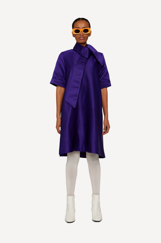 MIA SILK DUCHESS DRESS VIOLET INDIGO