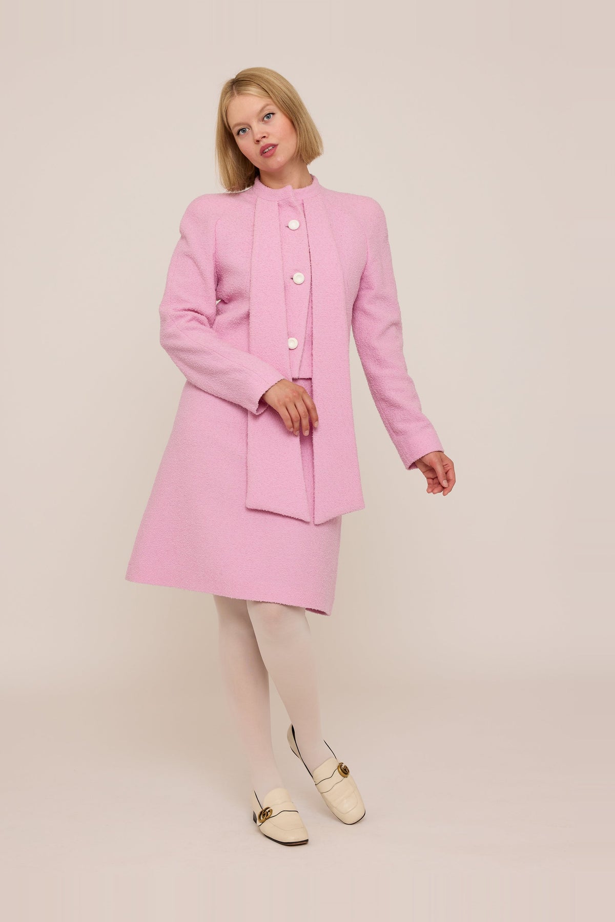 BABE WOOL BOUCLÈ A-LINE SKIRT