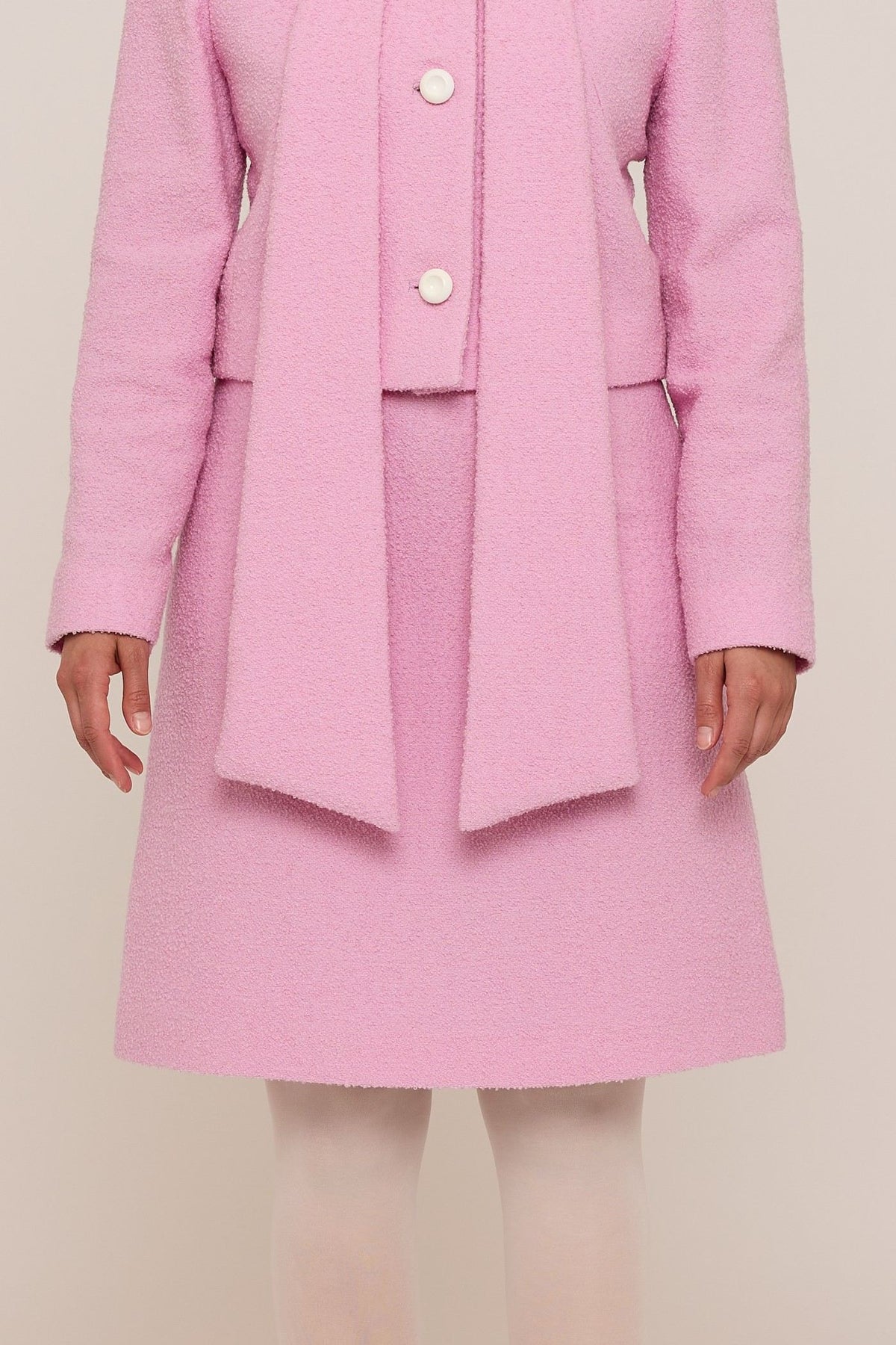 BABE WOOL BOUCLÈ A-LINE SKIRT