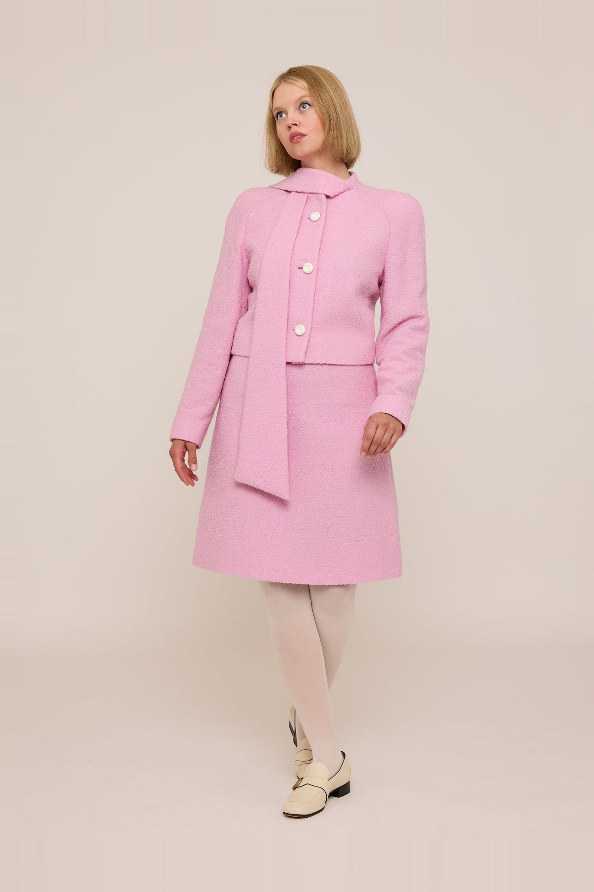 BABE WOOL BOUCLÈ A-LINE SKIRT